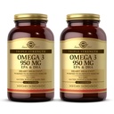 Solgar Triple Strength Omega 3 950 mg - 100 Softgels, Balení 2 - Podporuje kloubní a kožní zdraví - Non- GMO, Gluten zdarma, mlékárenské zdarma - 200 Celkem Service