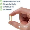 AmeriOmega Triglycerid Omega-3 Fish Oil for Heart Health Support - Wild- Caught Alaskan Walleye Pollock - American- Sourced, American- Made - Non- GMO, gluten- Free & Dairy- Free - 60 Softgels