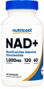 Nutricost NAD + dodatek 1 000 mg na servírování, 120 Kapsle (Nicotinamid Adenine Dinucleotide) - 60 Služeb, gluten- Free, Vegan