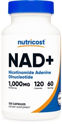 Nutricost NAD + dodatek 1 000 mg na servírování, 120 Kapsle (Nicotinamid Adenine Dinucleotide) - 60 Služeb, gluten- Free, Vegan