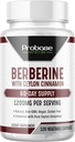 Probase Nutrition Berberine se skořicovým výtažkem - Gluten Free a Vegan - 120 Kapsle - 1200mg na jedno podání