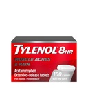 Tylenol 8 hodin Acetaminofen 650 mg Extended Release Caplet, Fast Acting Bi- Layer Design, Quick & Long Lasting Pain Relief for Muscle, Joint, Back & Artritis Aches, Fever Reducer, 100 Počet