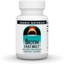 Zdroj Naturals Biotin Fast Melt, Vlasová kůže a podpora nehtů *, 10 000 mg - 60 Rychlých tablet