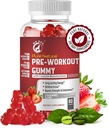 Čisté přírodní pre- cvičení gumové s Creatine Monohydrát & Green Coffee Bean Extract - Energy, Focus, Endurance Boost, Strawberry Flavor, 60 Gumy