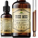 Irish Sea Moss Syrové organické kapky - Přírodní Irish Moss extrakt pro podporu štítné žlázy, Digestion & Energy - Tekutý dietní dodatek - Vegan, Non- GMO - 2oz láhev