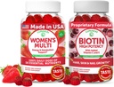 Lunakai USA Made Womens Multivitamin & Biotin Gummies Bundle - Energy & Hair, Skin, Nail Support - Přirozeně ochucené - 60 Non- GMO Gummies každý