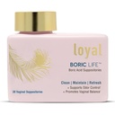 Loyal Boric Life - Boric Acid Vaginální Suppositories - 600mg - Podporuje kontrolu zápachu - Podporuje Vaginální rovnováhu - Povzbuzení - Vyrobeno v USA - 30 Počet