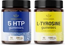 HERBAMAMA L-Tyrosin a Brain Support Kit - Bundle of 200 mg 5-HTP & 1000 mg L-Tyrosin Gummies - Vegan, Non-GMO, Gelatin- Free - 2 Pack
