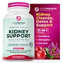 PurePremium Ledviny Supplement - Ledviny Cleanse Detox & Opravy s Cranberry Extract & Astragalus - 21- in-1 Complex Podporuje normální močové měchýře, Močové Trakt & Ledviny Zdraví - 60 Den Dodávka