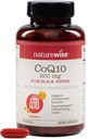 NatureWise CoQ10 200mg + Black Pepper Softgels - High Absorption Coenzyme Q10 + Black Pepper - Antioxidant for Heart Health + Cellular Energy - Vegan, Non- GMO, Gluten- Free - 90 Count [90- Day Supply]
