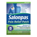 Salonpas Pain Relief Patch, 20 Počet (Balení po 1), Až 12 hodin Dočasné Úleva Mírné na mírnou bolest, Backup, Sval, Sprains, Bruises