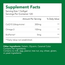Doplňky, Ubiquinon CoQ10 (Coenzym Q10) 300 mg, BioPerine (5mg) PHR124; Podporuje srdeční zdraví, energie a absorpce (1 Bottle- 120 Softgels-2mo Supply) PHR124; High EPA & DHA PHR124; Non- GMO, gluten- Free