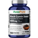 NusaPure Full Spectrum Black Cumin Seed 10: 1 Extract, 450 mg Ekvivalentní s 4,500mg 180 Veggie Powder Caps Non- GMO, Vegan Non- Oil