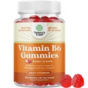 Potenciální vitamín B6 Gummie pro dospělé - Potenciální vitamín B Komplexní doplňky pro muže a ženy pro podporu nervové soustavy Mood & Imunitary System - Vegan Pyridoxine Chews for Energy & Metabolismus - 30 Ct