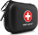 Mini First Aid Kit, 100 Kousků Water- Resistent Hard Shell Small Case - ideální pro cestování, Outdoor, Home, Office, Kempování, Turistika, Auto (Black)