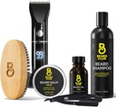 Beard Club Grooming Bundle: Trimmer for Men & Care Kit - Zahrnuje bezkordové elektrické Trimmer, Straight Edge Razor, Shampoo, Cedar Balm & Oil, Brush - 8 průvodce, 45 Lengths
