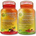 Quercetin s bromelainem, vitaminem C & zinek & liposomální vitamin C 1500mg - imunitní podpůrný pouzdro s organickou acerolou Cherry, Camu Camu & Whole Food Antioxidants - Vegan, Non- GMO, Clean Label