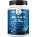 Herbal Adaptogen Mood Support Supplement - Calming Adaptogens Supplement for Stress & Cortisol Management with Ashwagandha Rhoddiola Rosea & Maca Root - Vegan Non GMO & Daytime Friendly -180ct