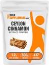 Bulksupplements.com Skořice Bark Extract Powder - Ceylon Skořice Dodatek, Bylinný dodatek - Vegan & Gluten Free, 1.2g per Serving, 500g (1,1 lbs) (balení po 1)