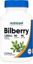 Nutricost Bilberry Kapsle 1200mg Ekvivalentní (90 Vegetariánských kapslí) - Gluten Free a Non- GMO