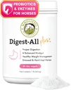 Wholistic Pet Organics Digest- Plus: Koňská probiotika Powder - 1 Lb - Equine Probiotika a Prebiotics with Digestive Enzymes - Equine Digestivní doplňky pro plyn, zácpu a Gut zdraví