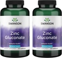 Swanson Zinek Gluconate - Minerální dodatek na podporu zdraví prostaty, Vision Health, & Imunitní podpora - Gluconate Form for Optimal Absorption - (250 Kapsle, 50 mg každý) (2 balení)