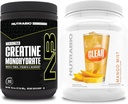 NutraBio Creatine Monohydrát, Neochucené, (300 g) a jasné syrovátkové bílkoviny izolát, (Mango Mist) Doplněk Bundle - Svalová energie, Maximální růst, zotavení, a síla