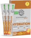 Sunwarrior Hydration Powder Electrolyte Packets Powder B12 Elderberry Côte 124; šťavnatý ananas ochucený 18 Stick Packs 126g Pouch Côte 124; Vegan a Plant- based Sugar Free