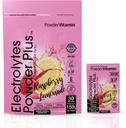 PowderVitamin Electrolytes Powder Plus, Keto, Malina Lemonade, Sugar Free, 1000mg Draslík, 120mg vápníku, 120mg hořčíku, Non- GMO, Nulové kalorie, 30 Hydratační balíčky