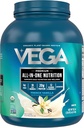 Vega Organic All- in- One Vegan Protein Powder French Vanilla (43 Služeb) Superfood Ingredients, Vitaminy pro podporu imunity, Keto Friendly, Pea Protein pro ženy a muže, 3.10lbs (Balení 6)