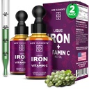 Liquid Iron Supplement with Vitamín C - 18mg Iron & 50mg Vitamin C for Anémie Support - Blood Builder Drops for Women & Men - Fast Absorption, Boosts Energy & Immunity - Vegan, Non- GMO