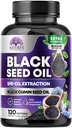 Black Seed Oil Kapsle 1000mg s Thymoquinone - Čistá Nigella Sativa pro zdraví a imunitní podporu, 100% Blackseed Oil, Amazing Extraction Above Cold Pressed Black Cumin Seed - 120 Softgels