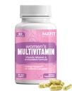 Dámské Multivitamin - Kompletní Multivitamin pro ženy 50 + s esenciální vitaminy A, B, C, D, E, vápník & železo - Podporuje energii, mood, vlasy, kůže, nehty & celkové zdraví - 60 Kapsle