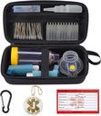 MGZNMTY Cestovní pouzdro Kompatibilní s Asthma Inhaler Spacer pro dospělé a děti, Masky, Držák Inhaler s Asthma Alert Tag a lékařské karty, Karabina (pouze případ) (černý)