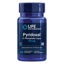 Life Extension Pyridoxal 5 '-Fosfát Caps - Vitamin B6, 100 mg, Bioactive B6 pro kardiovaskulární, ledvinové a nervové zdraví - Gluten- Free, Non- GMO, Vegetariánské - 60 Vegetariánské kapsle