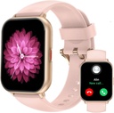 RUIMEN Chytré hodinky pro muže ženy (Odpověď / Make hovory, 2 kapel v ceně), 1.8 "Smartwatch pro iOS / Android telefony, Fitness Tracker srdeční frekvence / Sleep Monitor Digitální hodinky vodotěsné růžové