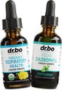 Lung Detox Respirační Zdraví Kapky & Chlorofyl Liquid - Organické Respirační doplňky Bylinné lunga Cleanse Mullein pro plíce Bronchial Support - Chlorofyl Kapky Odor Cleanse Vnitřní deodorant