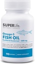 Omega-3 Rybí olej - 1000 mg purifikovaný a deodorovaný z volně žijících ryb s EPA & DHA mastnými kyselinami CLAS124; Podporuje srdce, mozek, vlasy & kůže zdraví 124; dodatek - 90 Softgels