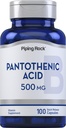 Piping Rock Pantothenic Acid 500mg Acid 124; 100 kapslí 124; jako kalcium d- Pantothenate Acid 124; Non- GMO, gluten zdarma dodatek