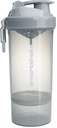 Smartshake O2GO ONE Plastic Protein Shaker Bottle 800 ml OF 124; 27 oz - Leakproof Screw-on Lid - BPA Free - Unisex - Mist Gray