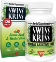Švýcarské Kriss Bylinné Laxativní tablety, Gentle & Natural Laxations for Constolly Relief for Dospělí a děti nad 6 let, Pracuje v 6-12 hodin, Senna Laxative, 120 Tablety Celkem