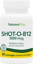 NaturesPlus Shot- O- B12-30 Lozenges, Wild Berry Flavor - 5000 mcg - Vegan, Gluten Free - 30 Služeb