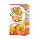 LABO Nutrition I My Kids Brain & Bones Chewable Burstlet, gluten Free, for Stronger Bones & Behavioral Management, 76% Ultra- Koncentrované rTG Form Omega 3 DHA Fish Oil, Vitamin D3 & K2, Orange