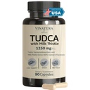 VINATURA TUDCA Mléko Thistle 1250mg - Tudca Supplement, Tudca Bile Salts, Jaterní podpora, žlučník doplňky * USA Made and Tested * Bile Salts Supplement - 90 Kapsle