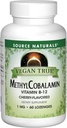 Zdroj Naturals Vegan Methyl Cobalamin, Vitamin B-12 Cherry ochucený dietní dodatek, 1 Mg - 60 Lozenges