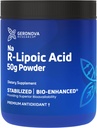 Geronova Výzkum Bio-Enhanced Na R- Lipoic Acid Powder, 50g - 4 Měsíční zásoba - stabilizovaný R Alpha Lipoic Acid Powder for Flexible Dávkování - Snadné míchání a vylepšení Absorpční Nerve Supplement