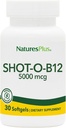 Natures Plus Shot-O-B12 (kyanokobalamin) - 5000 mcg, 30 Softgels - High Potency, rychle působící doplněk B12 - Paměť & Energy Booster - Gluten- Free - 30 Služeb