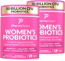 ADVANCED Ženské Probiotika pro Gut Zdraví - Vlasy, kůže, & Nails Vitamíny Podpora - 50 Miliardy CFU w / kolagen, Biotin & Keratin - Probiotický dodatek pro stravitelné zdraví a nadýmání, USA- Made