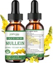 Mullein Drops for Lungs, Powerful Lung Cleanse Detox for Smoker, Organic Mullein and Chlorofyll Drops for Lungs, Mullein Leaf Extract for Lung & Bronchia, Respirační zdraví, Imunite Boost 2 FL / OZ
