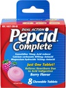 Pepcid Complete Acid Reducer + Antacid for Acid Reflux, 10mg Famotidin, 800mg uhličitan vápenatý & 165mg Hydroxid hořečnatý per Heartburn Medicine Tablet, Antacid Chews, Berry, 8 ct
